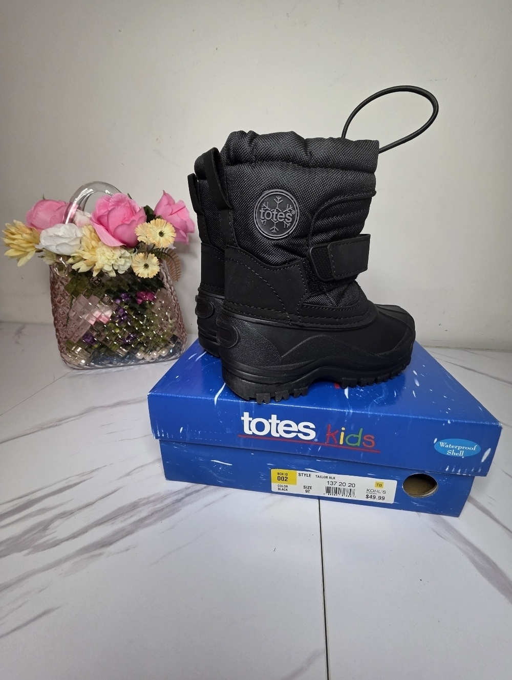 Snow Boots | Totes Toddler Black Winter Boots | Waterproof | Size 9T | BRAND NEW
